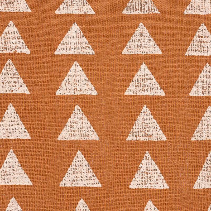 Housse de coussin Sain, H 18 po x l 18 po, Rouge brique / vieux rose, Grille triangulaire