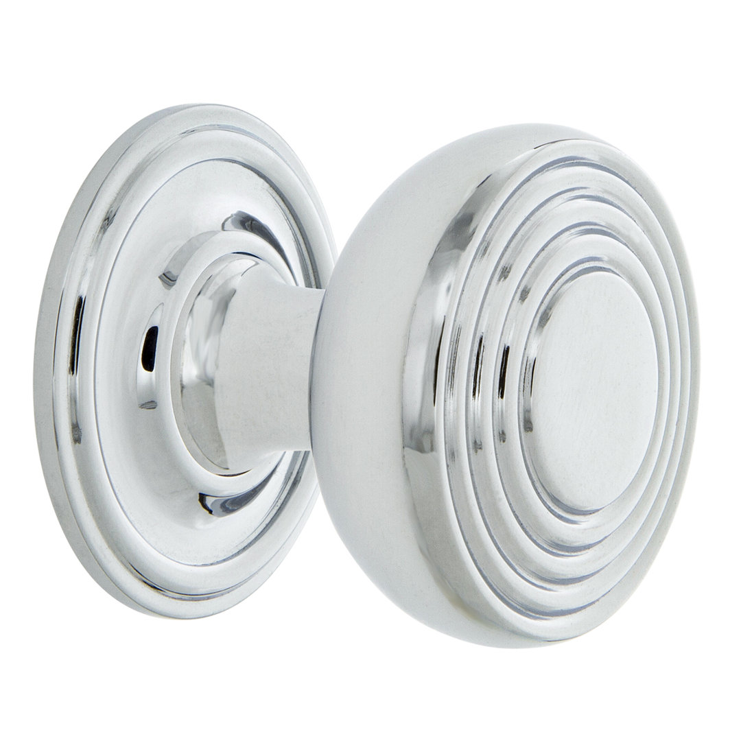 Nostalgic Warehouse Deco Brass 1 3/8" Cabinet Knob with Classic Rose Nostalgic Warehouse 