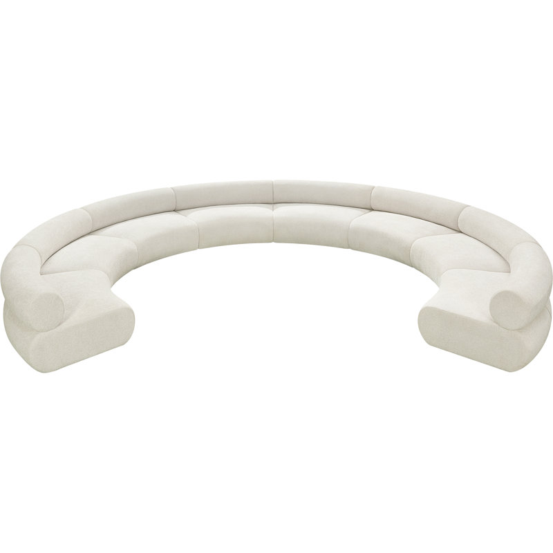 Bale 202" Upholstered Sectional, Cream Chenille Fabric
