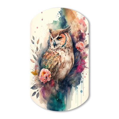 Hady - Owl Cylinder Shape Assymterical Metal Wall Art