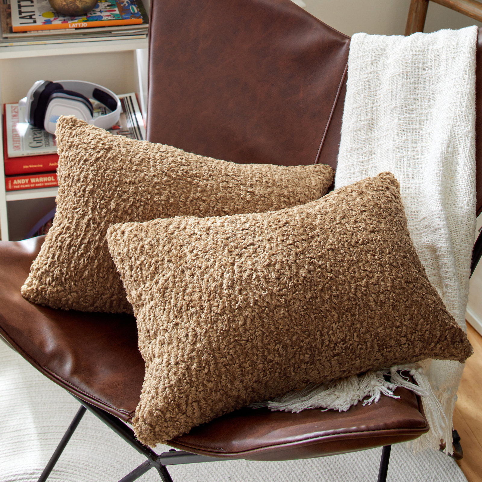 Zavia Lumbar Throw Pillow, 14" x 24", Zazzle Taupe