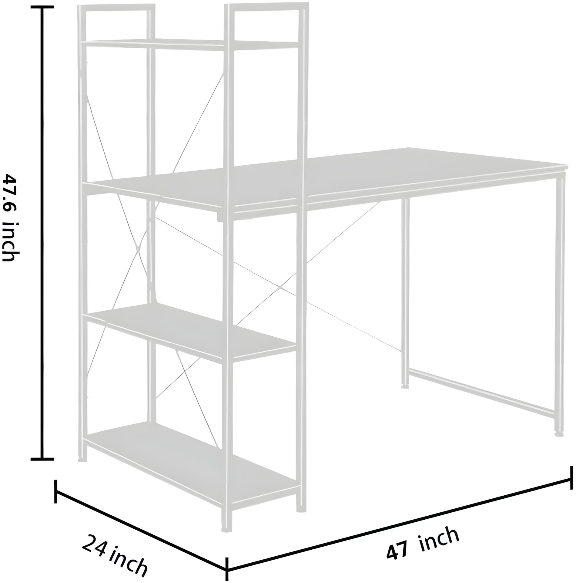 17 Stories Modern Multi-Level Computer Desk With 4-Tier Shelves, Steel ...