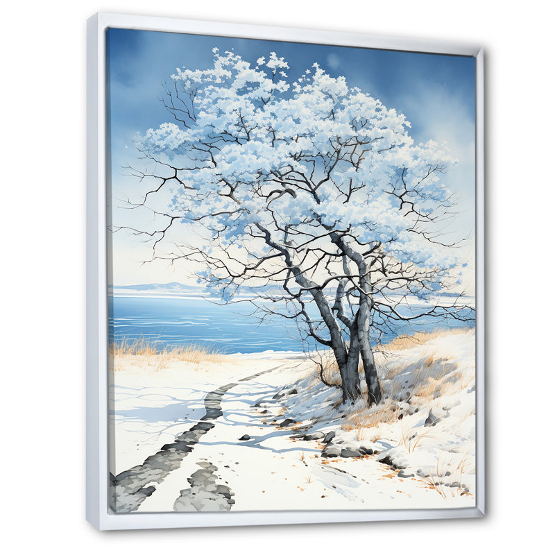 «Maple Whisper Tree» - Art mural sur toile érable, H 20 po x l 12 po x P 1 po, Cadre flottant blanc