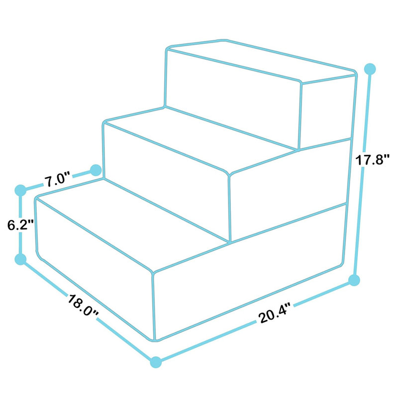 Pet stairs, 22.04" H x 18.9" W x 12.99" D