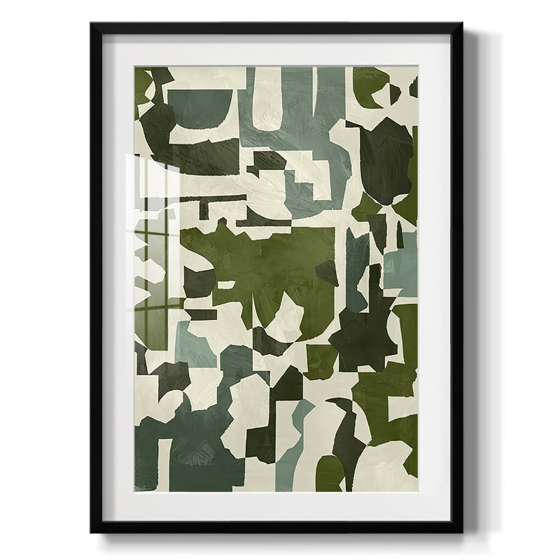 Earthen Patchwork I -Framed Print, 25.5" H x 17.5" W, Black