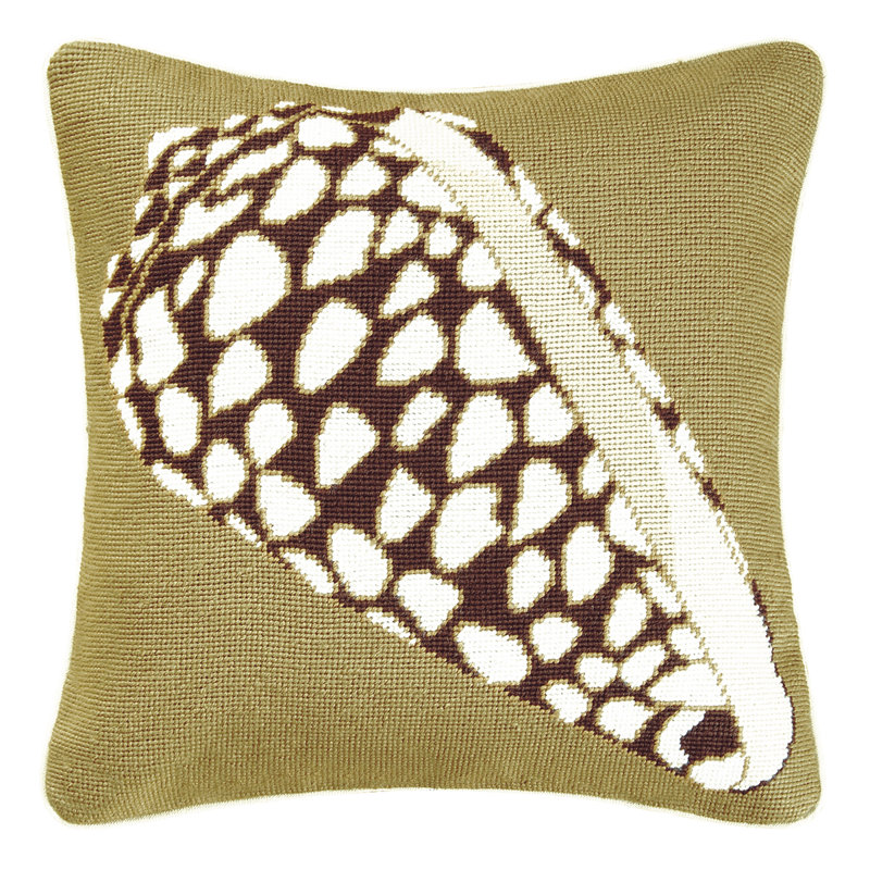 NP, Conus Shell Needlepoint Pillow