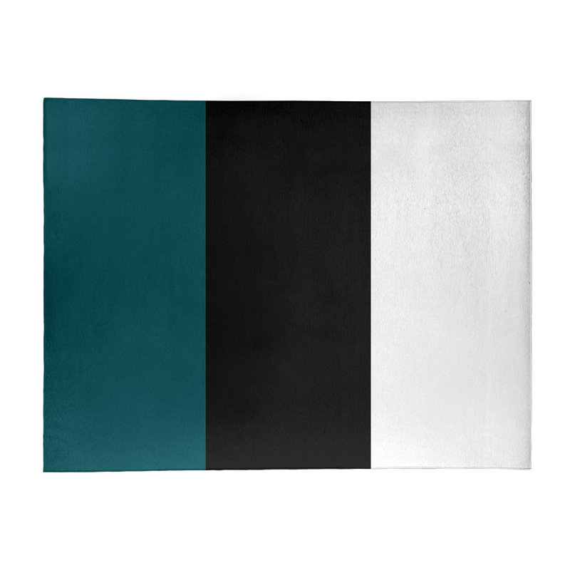 Tapis en poly à rayures de football philadelphia, Rectangle 9 pi x 12 pi