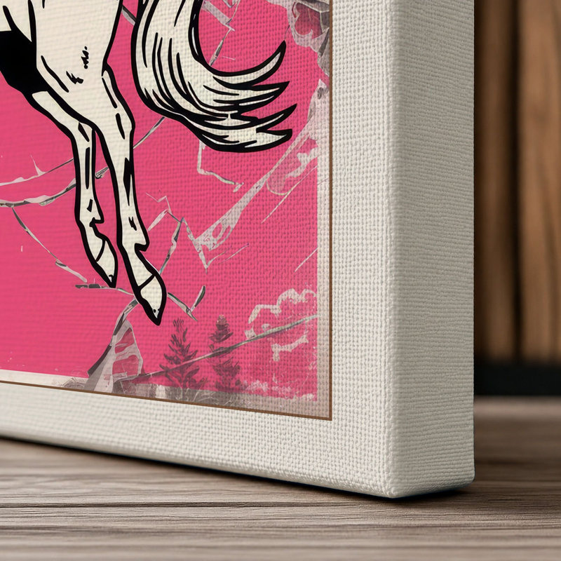 Pegasus in Flight Retro - Wrapped Canvas, 18x12 - 45.7 x 30.5 cm, Cream Border