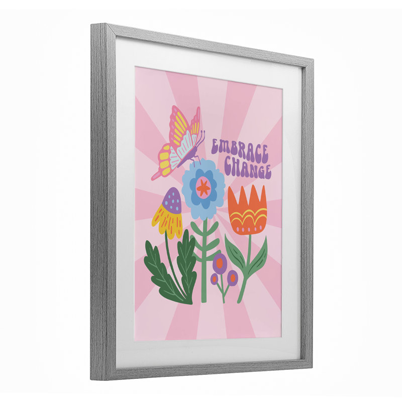«Embrace change inspiration», reproduction sous verre encadrée, conception de Jilly Jack Designs, H 16 po x l 13 po
