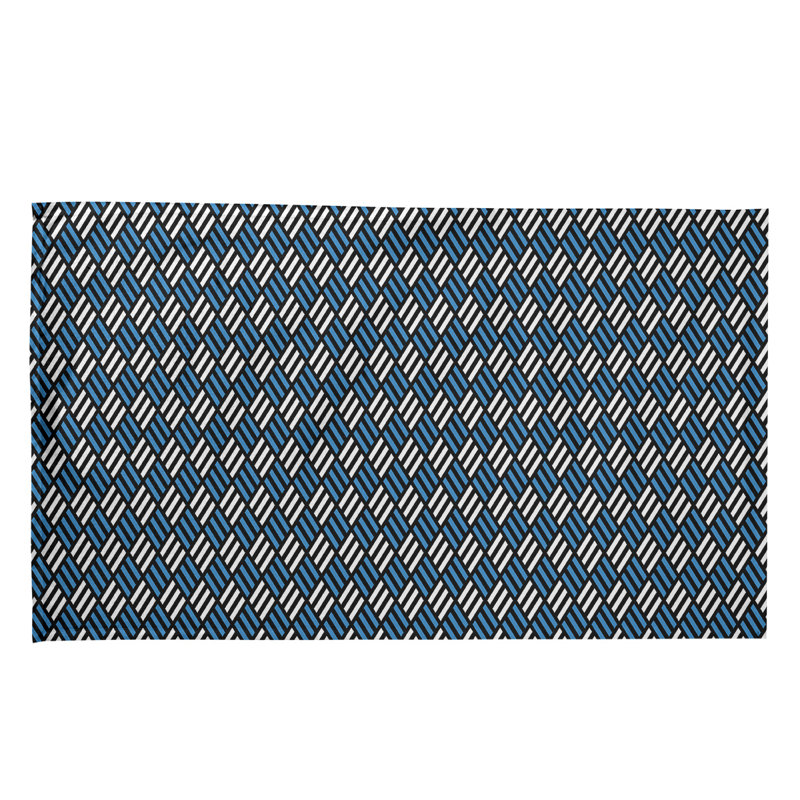 Serviette de thé à carreaux classiques à rayures classic Mcguigan, Bleu / noir, Sergé de coton