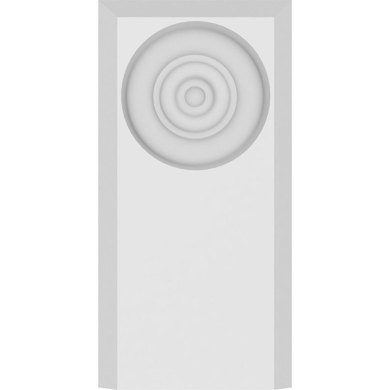 Standard Foster Bullseye Plinth Block with Beveled Edge, 5" H x 2.5" W x 0.5" D