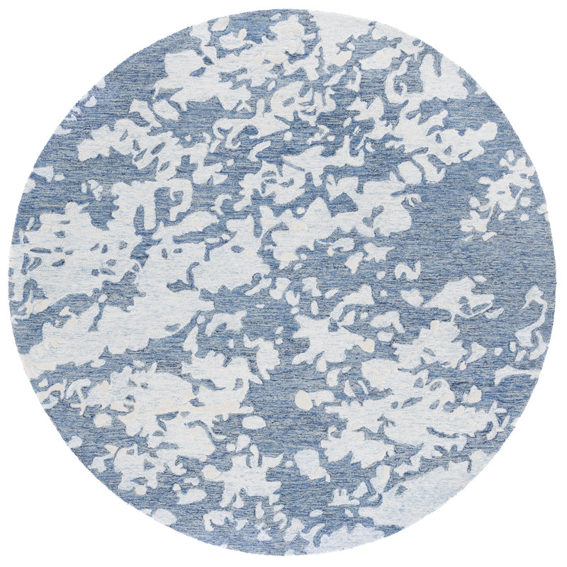 Nashley 403 Hand Tufted Wool Pile Abstract Rug, Round 6'