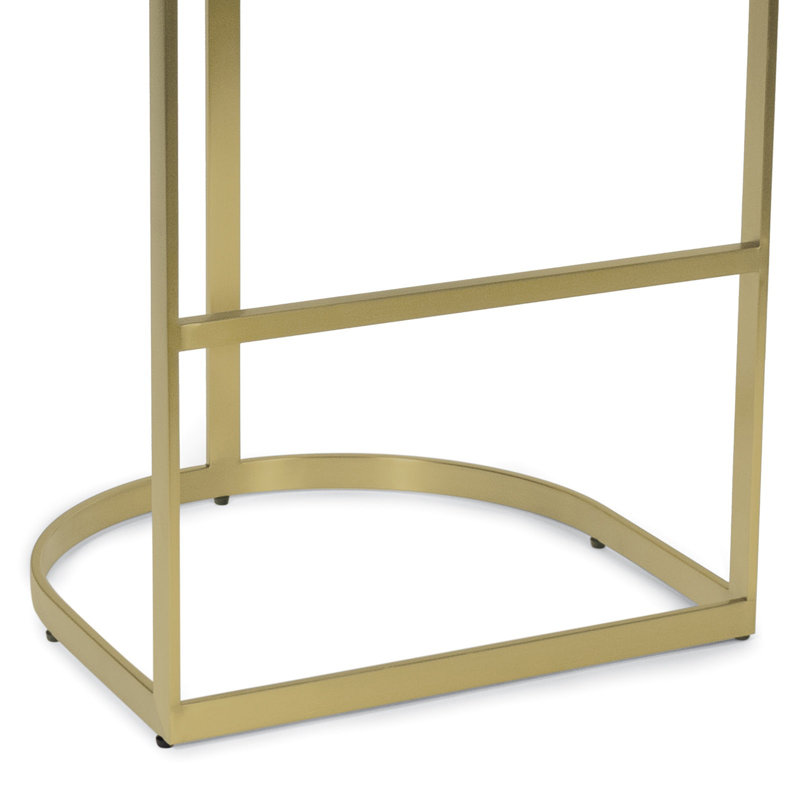 Owen Leather Stool, Ivory, 29.5"H x 15.5"W x 15.5"D
