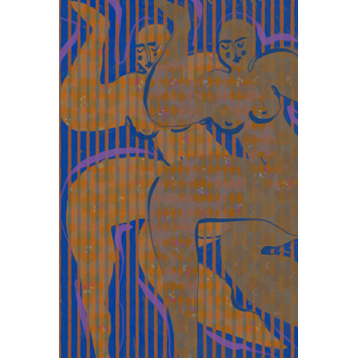 Colorful Dancing Figures by Treechild — Portrait Wall Art — 12 × 18 Matted Framed Print (Gold)