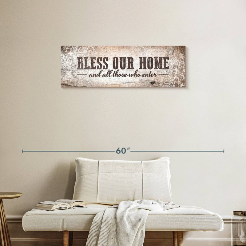 Famille et maison typographie Cinque Terre, H 12 po x l 36 po x P 1,25 po