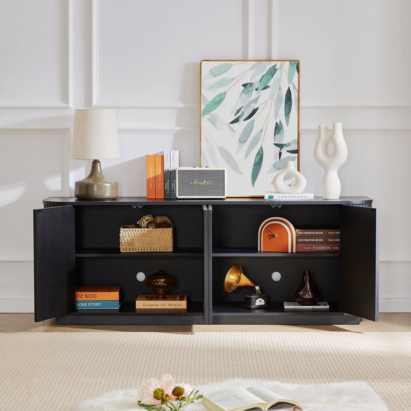 Sideboard Storage Cabinet TV Stand for Kitchen/Bedroom/Entryway, Black