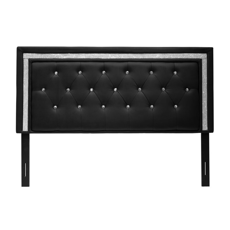 Tête de lit tapissier Depasquale, Noir, Double / Grand