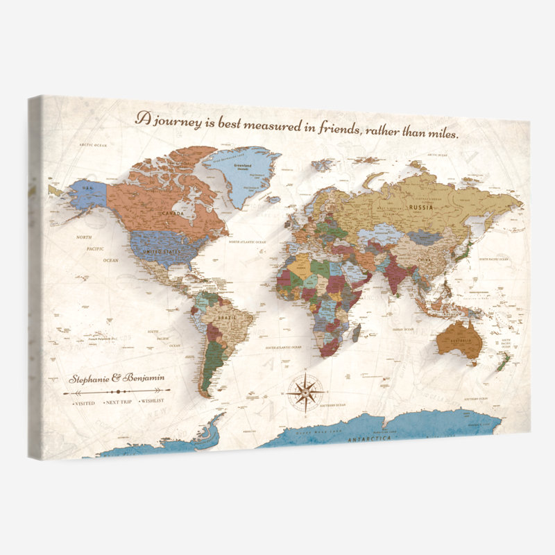 Carte du monde personnalisée en épingle à épingle V, H 16 po x l 24 po, Oui