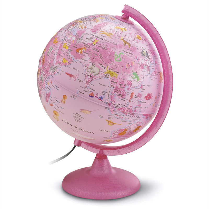 Globe terrestre animaux, Rose
