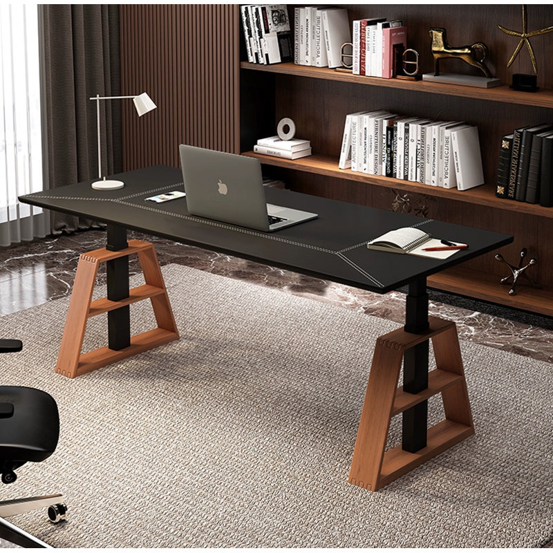 Rectangular Electric Adjustable Standing Desk, 28.3" H x 63" W x 27.6" D