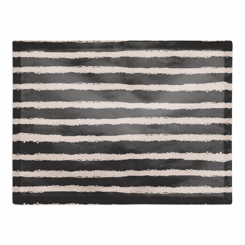 Napperon en coton 14 po, Noir/rose