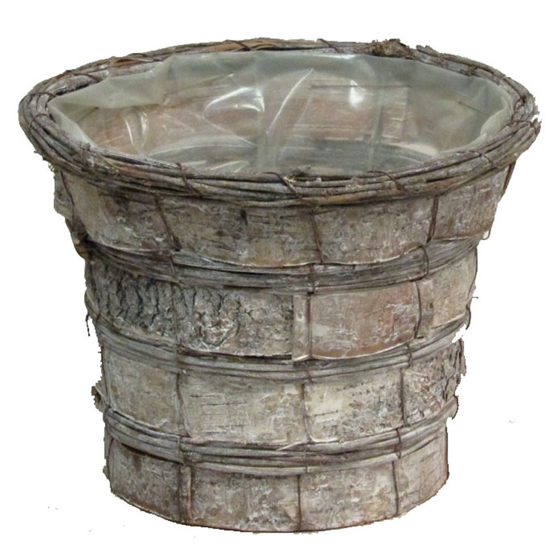 Aayush Wood Pot Planter, 6" H x 7.5" W x 7.5" D