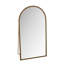 Miroir arqué doré pleine longueur avec support robuste pour une chambre à coucher élégante et un espace de vie doré stable