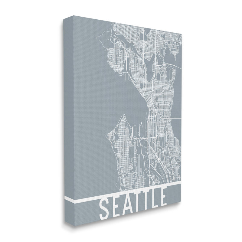 Seattle, carte de ville, grille de transport géométrique, Washington, art numérique de la giclée par Daphne Polselli