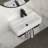 21"X12" Wall-Mounted Rectangular Ceramic Bathroom Sink With Black Towel Bar & Overflow, Black Faucet-591620048