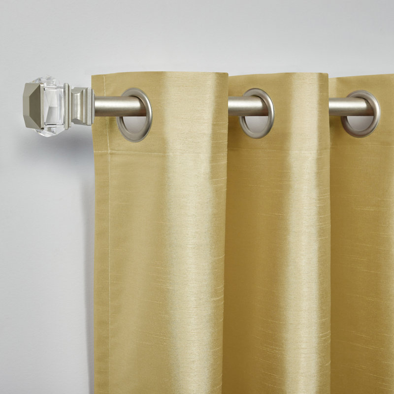 Chatra Semi Sheer Curtain Pair, Gold, 54" W x 96" L
