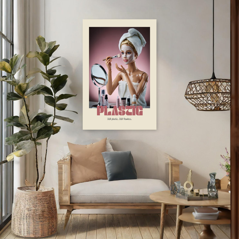 Art mural contemporain abstrait Flawless Doll, H 48 po x l 32 po