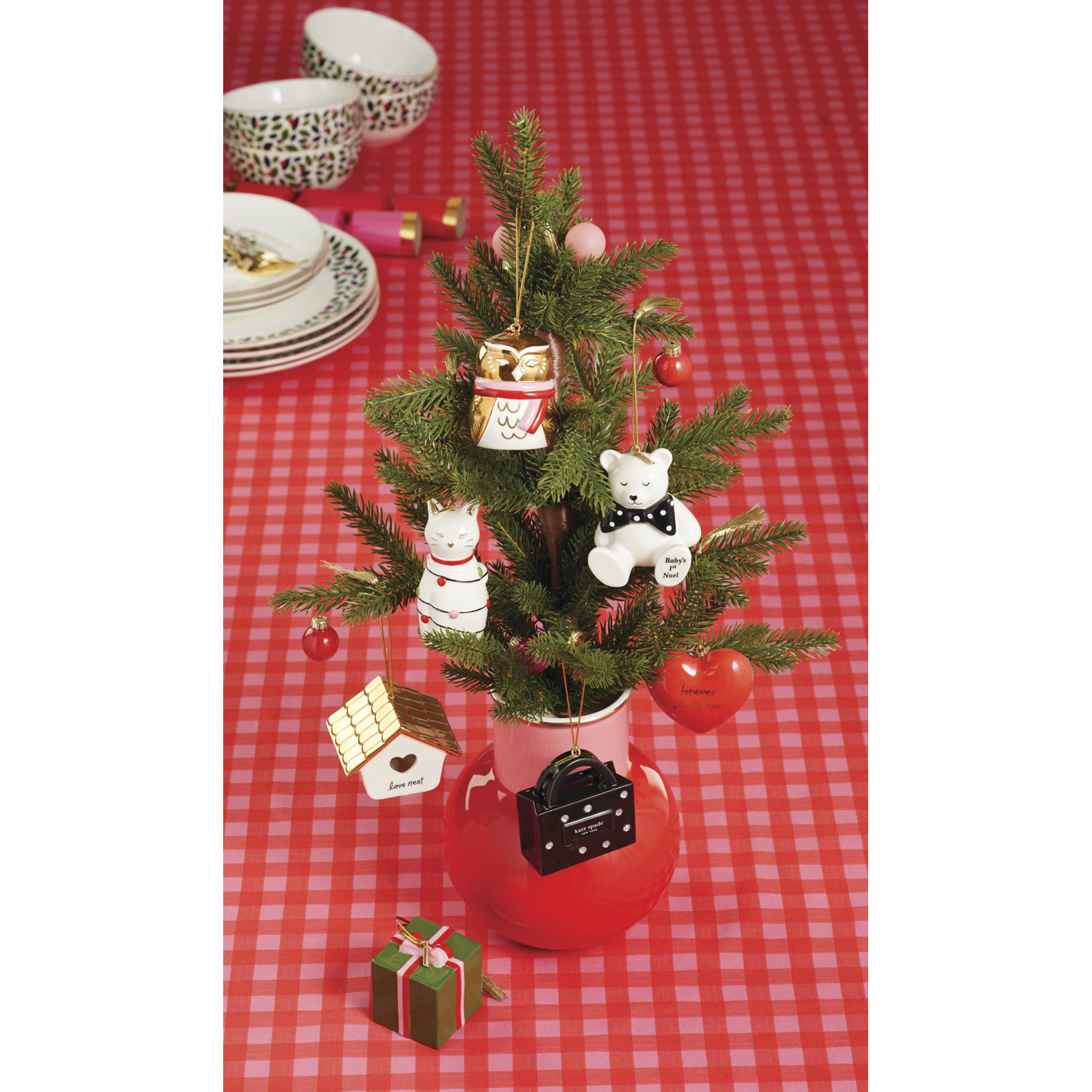 Be Jolly 4'' Porcelain Animals Hanging Figurine Ornament