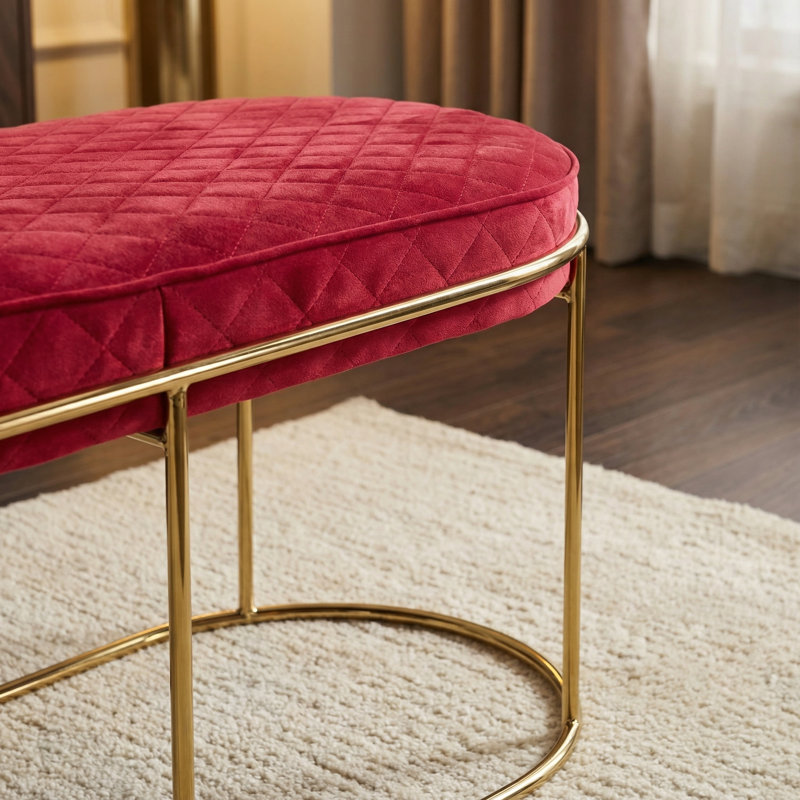 Repose-pieds standard en velours 39,5 po Equinox, Rose, Doré