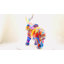 Adam & Friends Home Decor Abstract Elephant Sculpture | 1-Piece | Multi With Gold Tusks