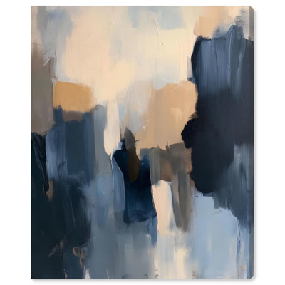 Navy Beige I Canvas Blue Abstracts by Art Remedy