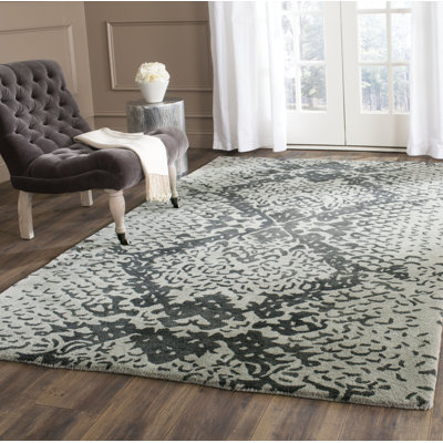 Rectangle 122 cm x 183 cm Abstract Wool Hand Woven Area Rug