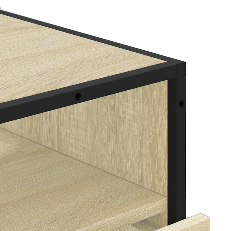 Shuntay Metal Rectangle Accent Chest, Sonoma Oak