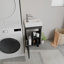Meuble-lavabo de salle de bain 16 po pour petits espaces, armoire de salle de bain autoportante avec lavabo en céramique encastré, portes de meuble-lavabo de rangement modernes à fermeture en douceur