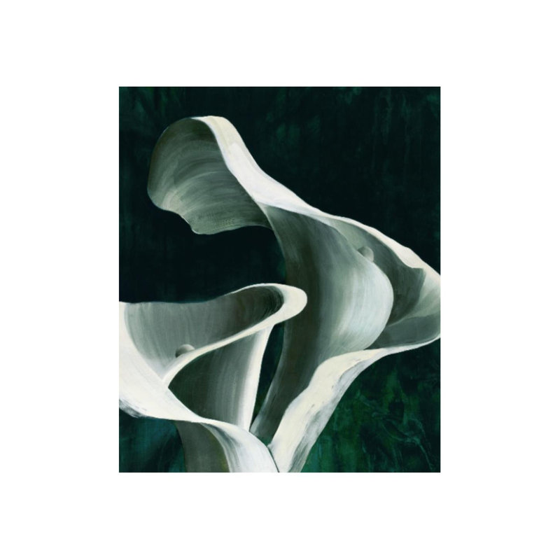 «Flower Duet», impression sur toile tendue, Image au pinceau gel, H 64 po x l 54 po