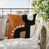 Orange brûlé / noir / blanc cassé