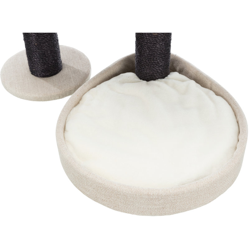 Cream and Black Sisal Freestanding Cat Tree with Hammock