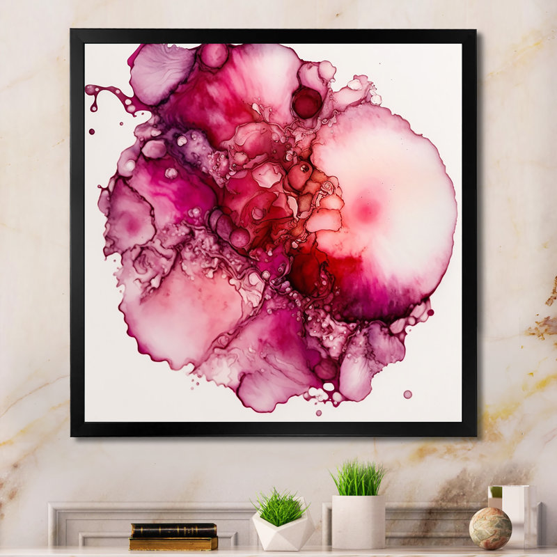 «Celebration In Raspberry Blush V», reproduction sur toile, Impression noire sur toile encadrée, H 30 po x l 30 po x P 1 po