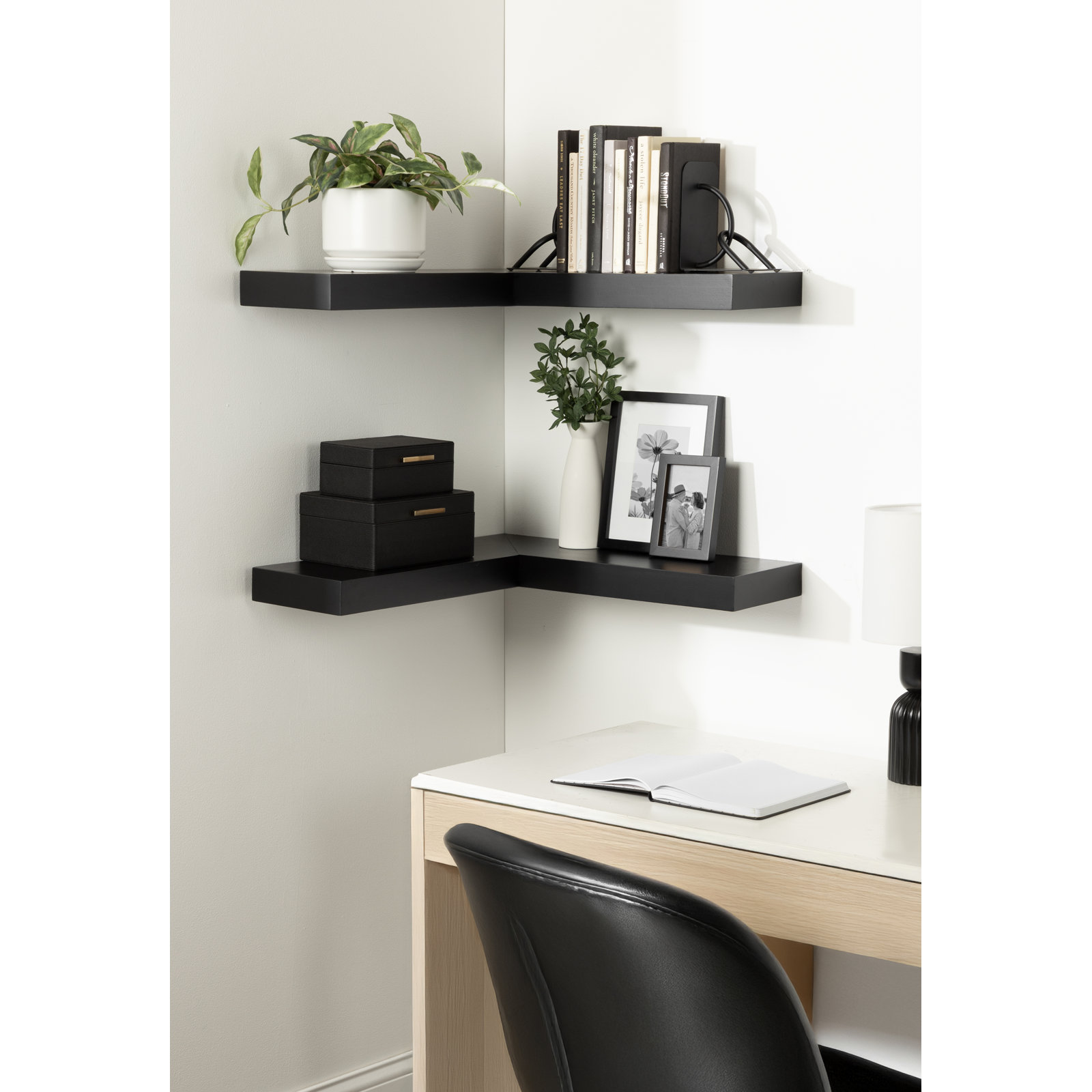26" Corner Shelf, Black