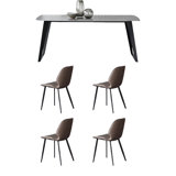 Simple grey dining table and chair set