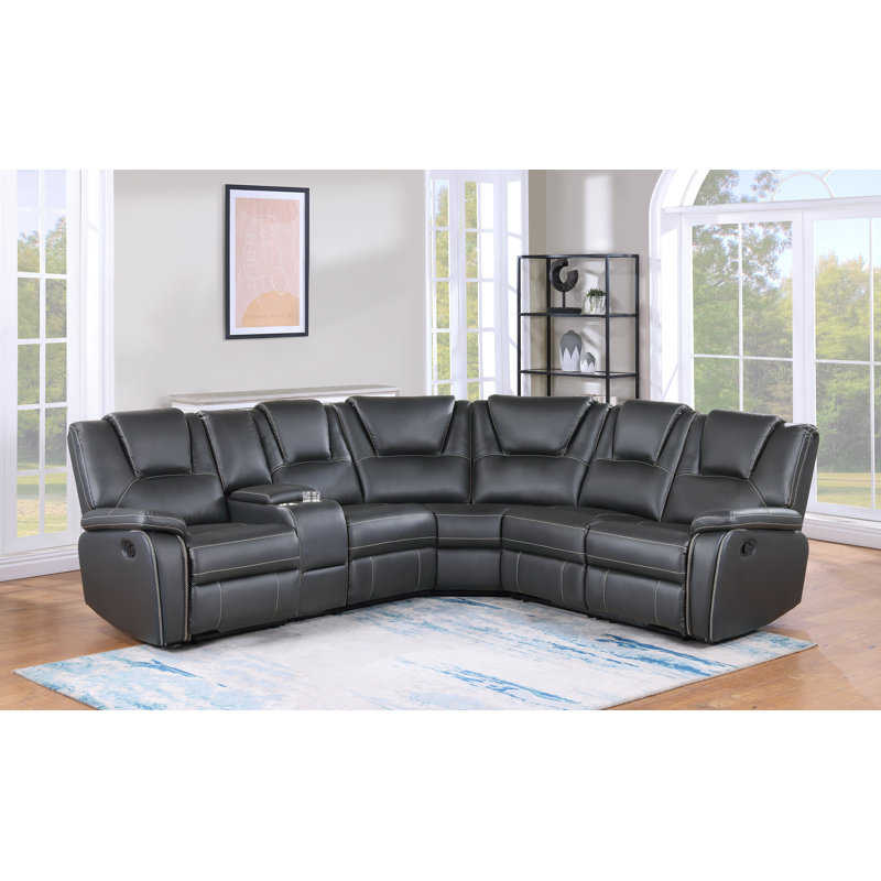 Fauteuil inclinable Rattee, Similicuir gris foncé, Fauteuils inclinables manuels