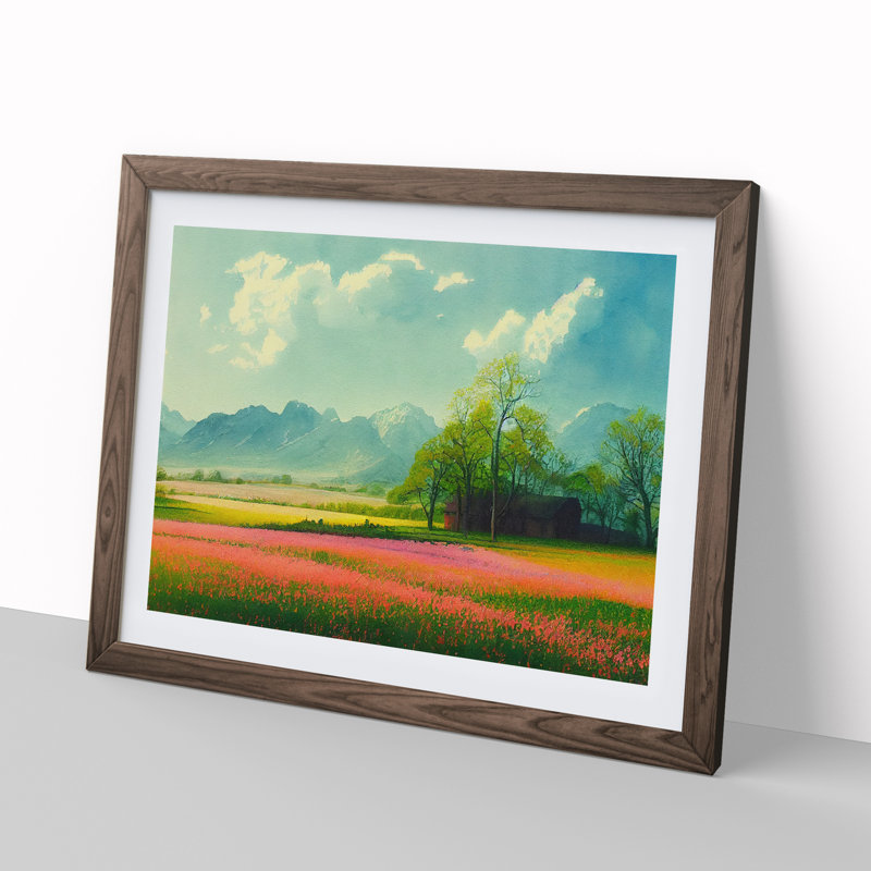 Spring Mountain View - Framed Print