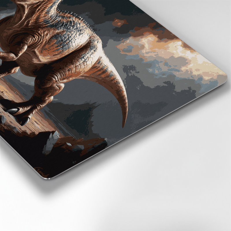 «Dinosaur Acrocanthosaurus», art mural en métal brun, H 11 po x l 14 po