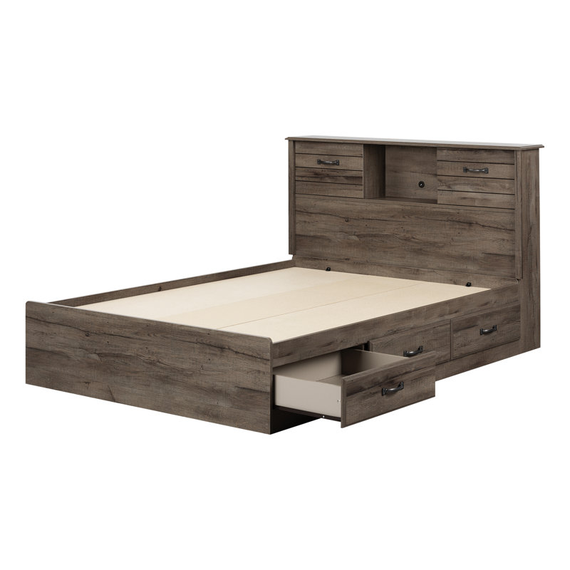 Ulysses Kids Twin with Drawers, Fall Oak, 40"H x 58.25"W  x 84.75"L