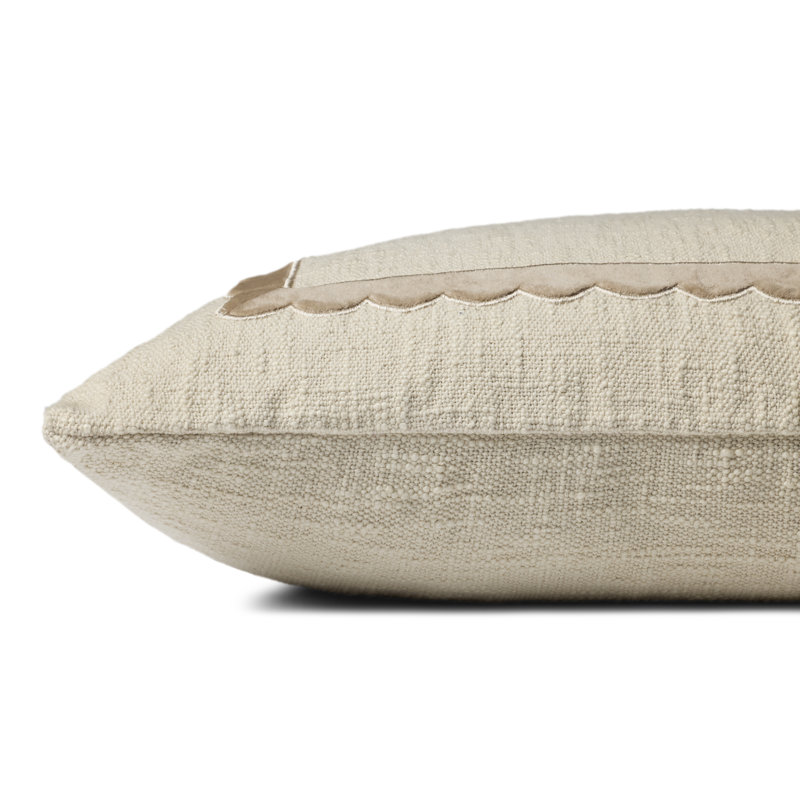 Lottie Reversible Throw Pillow, Ivoire ivoire, 22 po x 22 po, housse seulement
