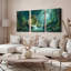 Ensemble de 3 tableaux sur toile représentant une forêt fantastique, pour la décoration du salon, de la chambre et de la maison.-129032088